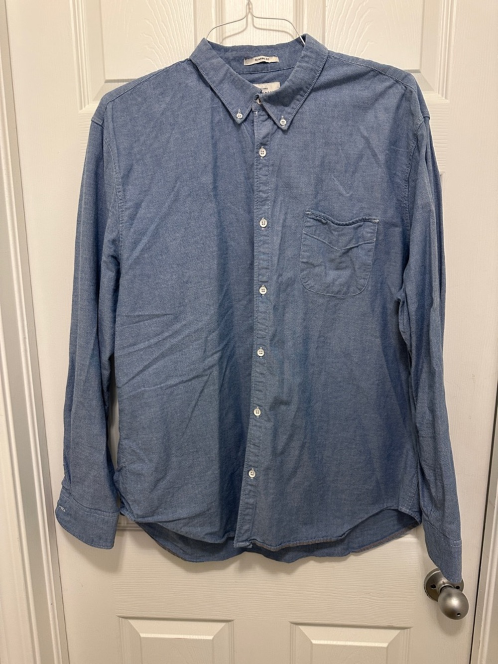 Lucky Brand Men's Chambray Button-Down Shirt in Light Blue XXL